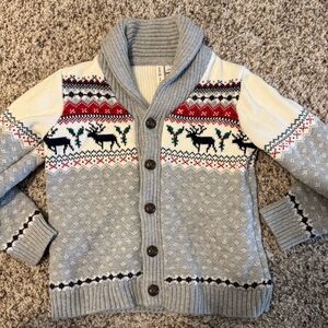 Janie and Jack The Reindeer Fair Isle Cardigan